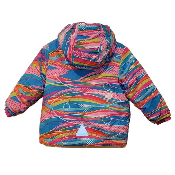 LL Bean Pink Vintage-Style Sweater-Print Puffer Jacket, Youth Size 2T Thinsulate - Picture 4 of 10